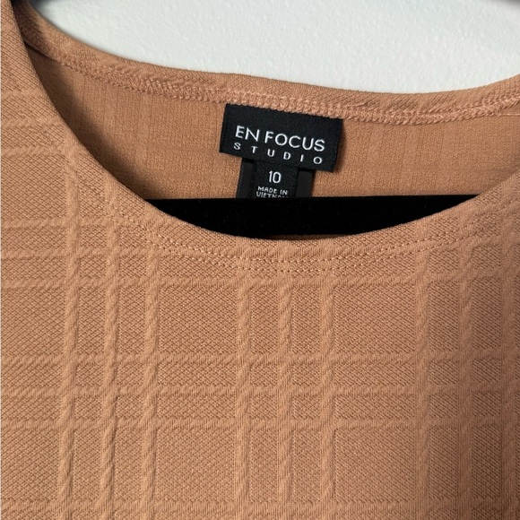 Enfocus Studio Tan Textured Mini Dress - Picture 2 of 5
